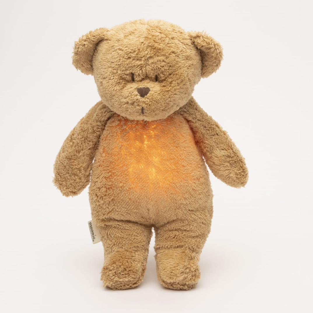 Moonie Organic Humming Bear With Lamp - Cappuccino