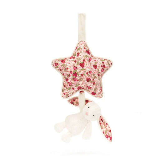 Blossom Cream Bunny 'Berry' Musical Pull by Jellycat