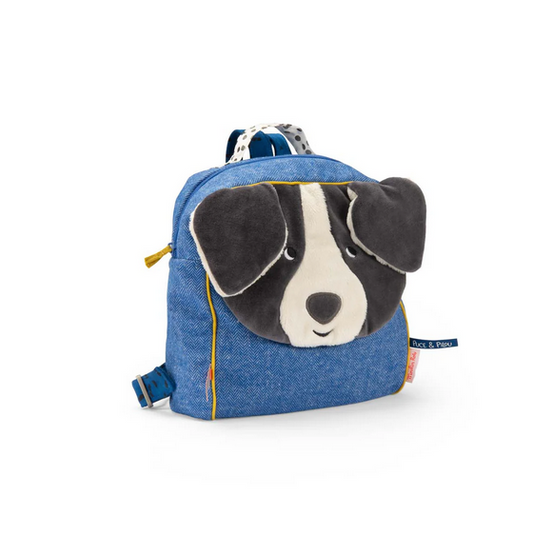 Puce & Pilou - Blue Dog Backpack by Moulin Roty