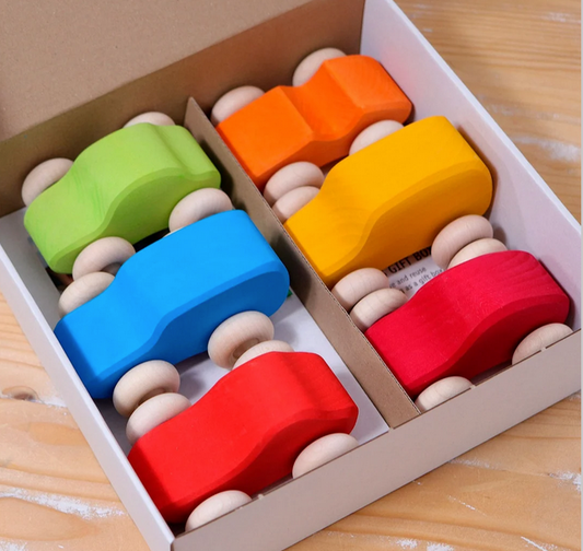 Cars 6 pcs, multi-coloured By GRIMM'S