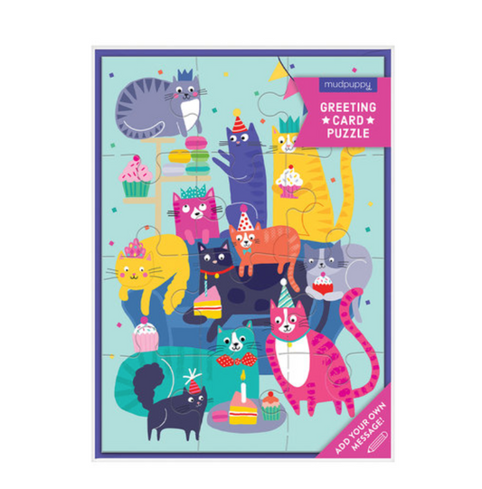 Cat Party Greeting Card Puzzle