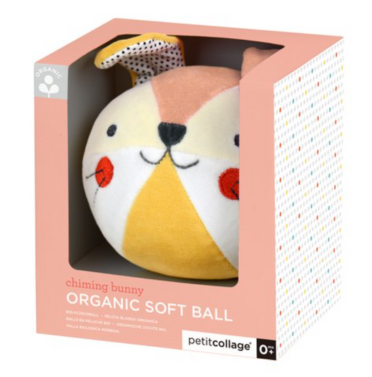 Chiming Bunny Organic Soft Ball by Petit Collage