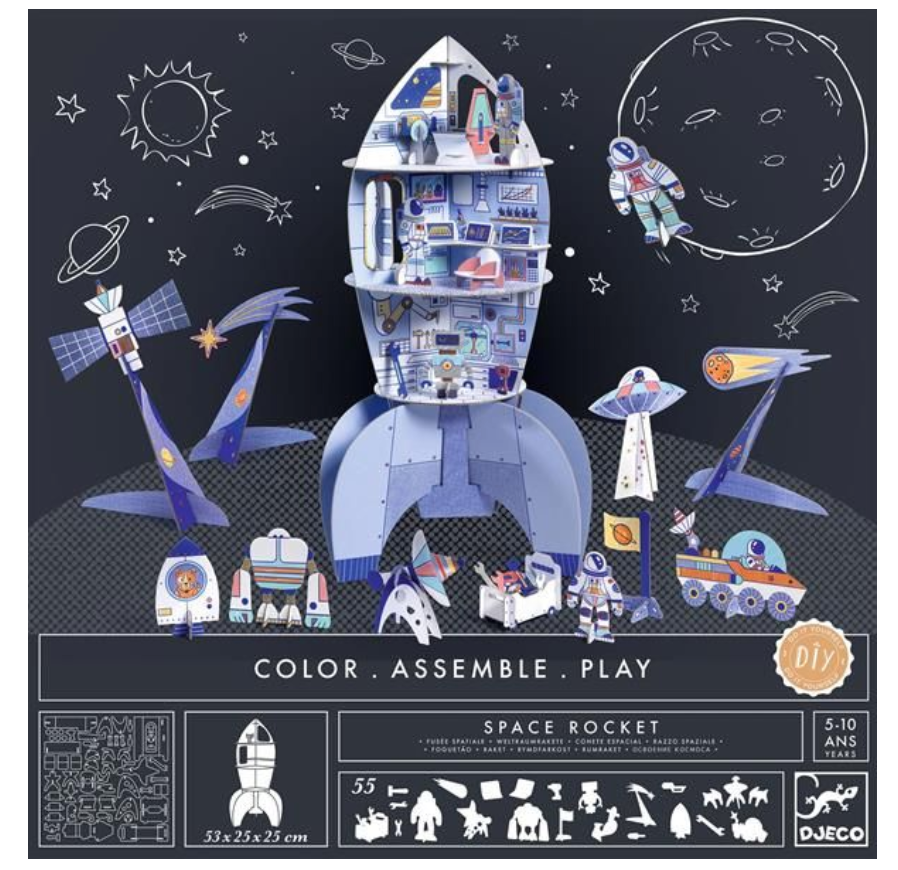 Color Assemble Play / Space rocket by Djeco