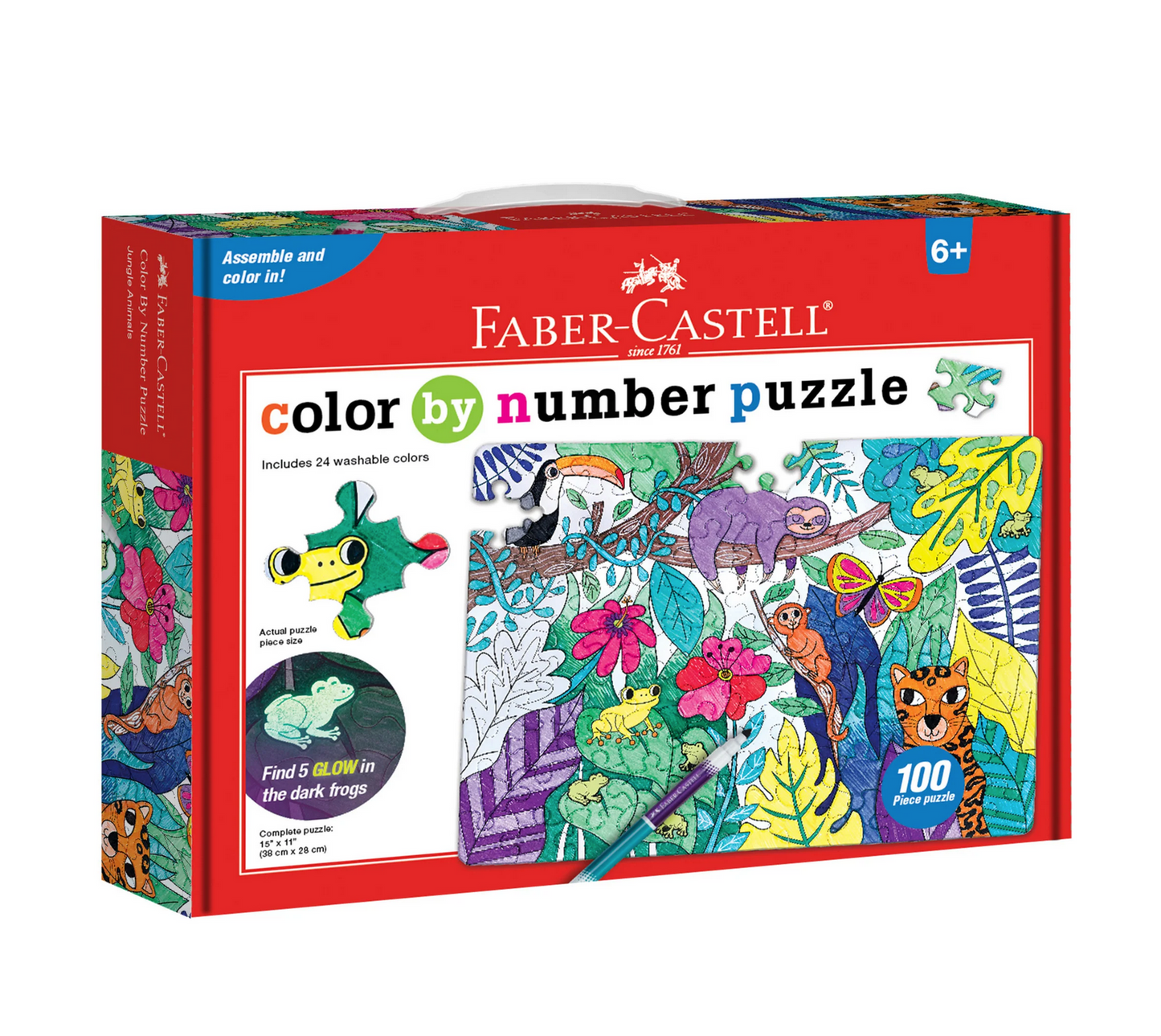 Color by Number Puzzle - Jungle Animals by Faber-Castell