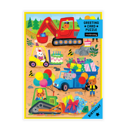 Construction Site Birthday Greeting Card Puzzle