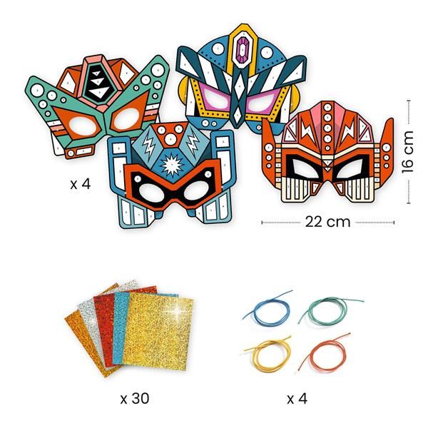 DIY / Mosaics and stickers / Robots (4 masks) by Djeco