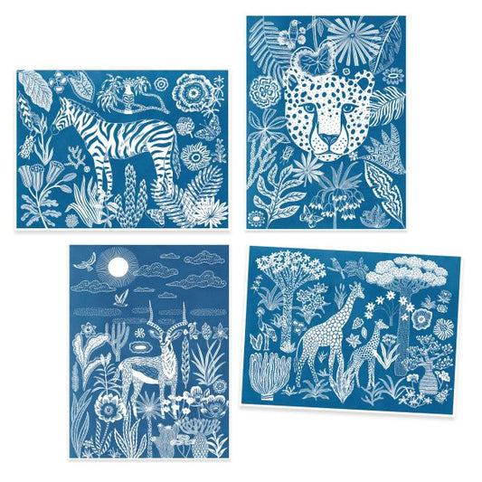 Cyanotype / Night-time in the Savannah by Djeco