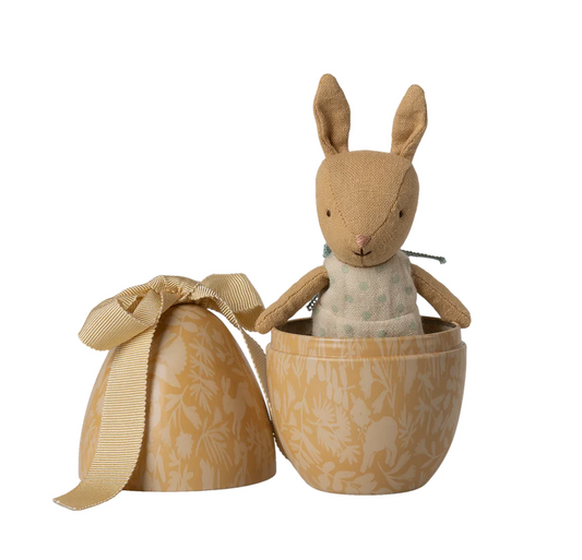Easter egg with micro rabbit, Small - Cream yellow  by Maileg
