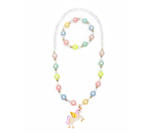 Happy-Go - Unicorn Necklace and Bracelet Set by Great Pretenders