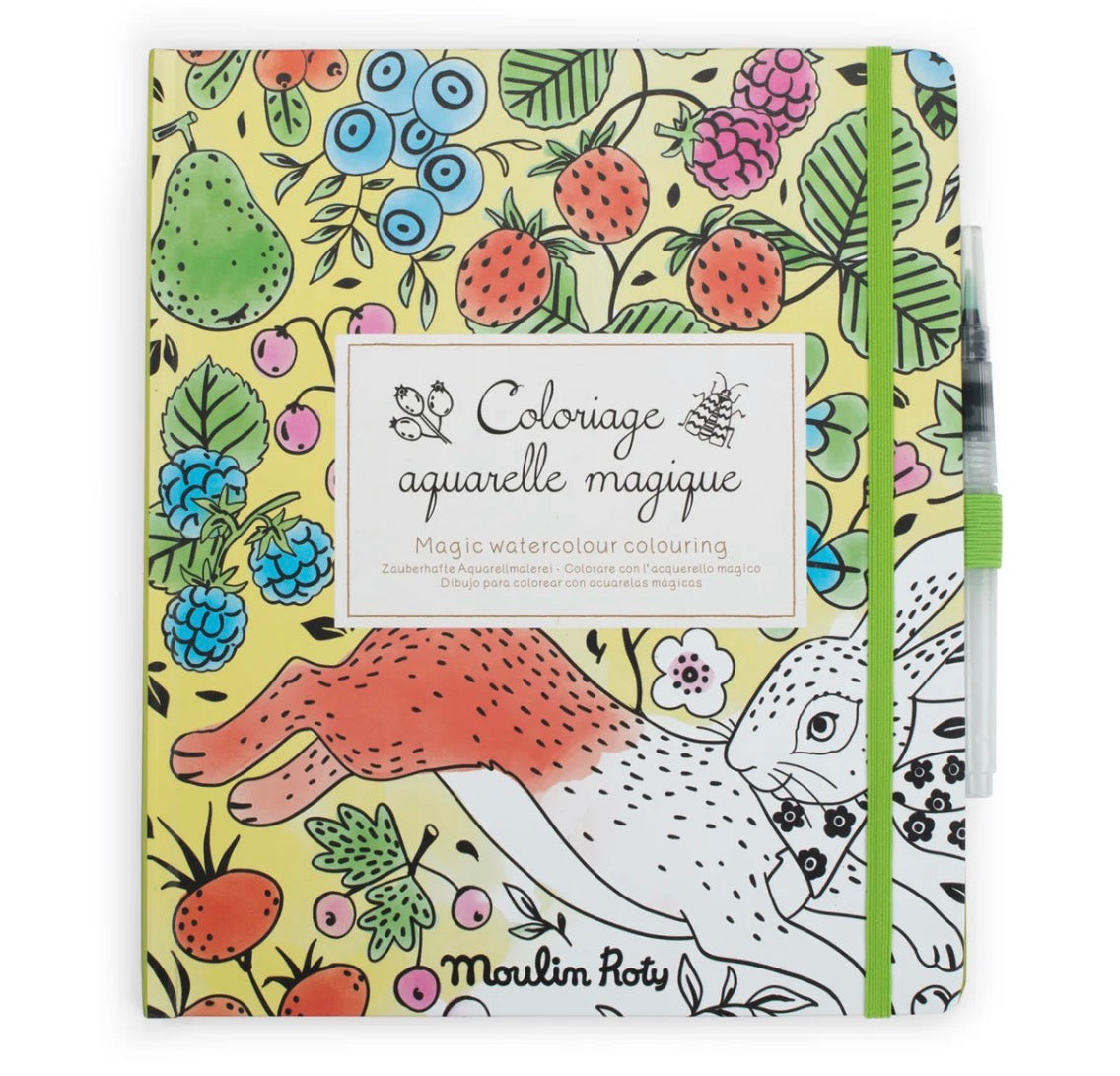 LE BOTANISTE - MAGIC WATERCOLOUR COLOURING BOOK by Moulin Roty