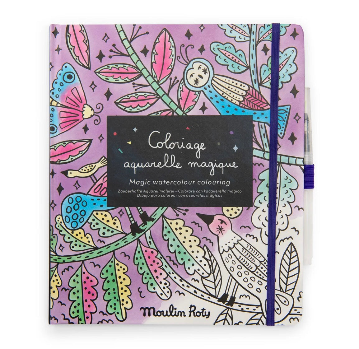 LES COMETES FILANTES - MAGIC WATERCOLOUR COLOURING BOOK by Moulin Roty