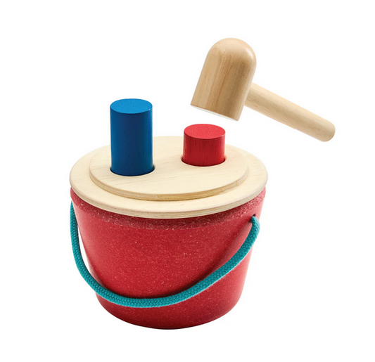 Hammering Peg Bucket  by Plan Toys
