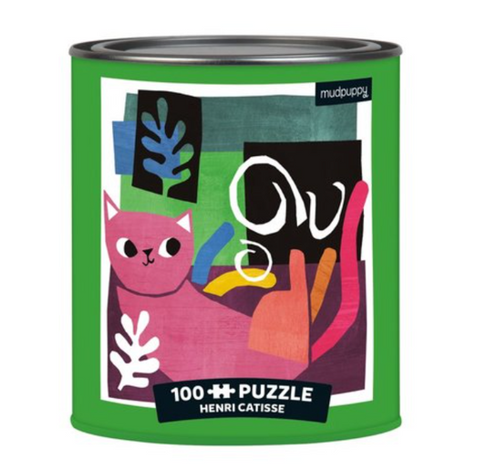 Henri Catisse Artsy Cats 100 Piece Puzzle Tin