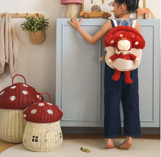 Hopalong Mushroom Backpack - Red by Olli Ella