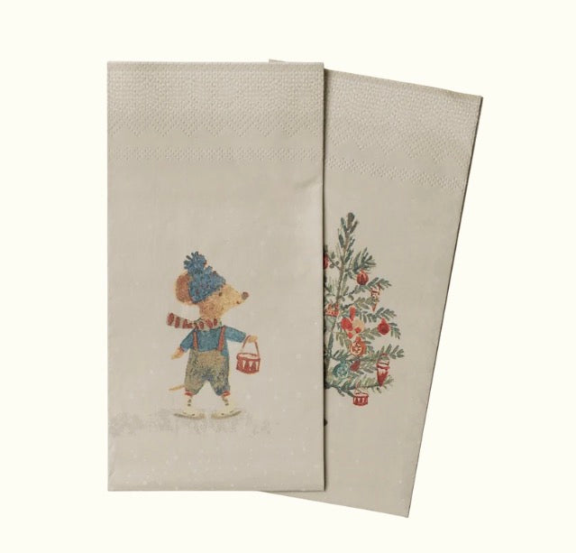 Napkin, Small - Christmas mice by Maileg
