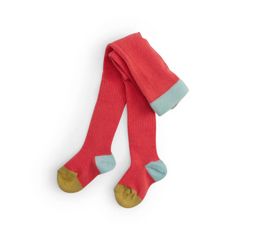 KODA Ribbed Tights in Jacquard Knit by Moulin Roty