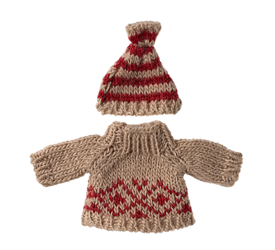 Knitted sweater and hat, Mum mouse  by Maileg