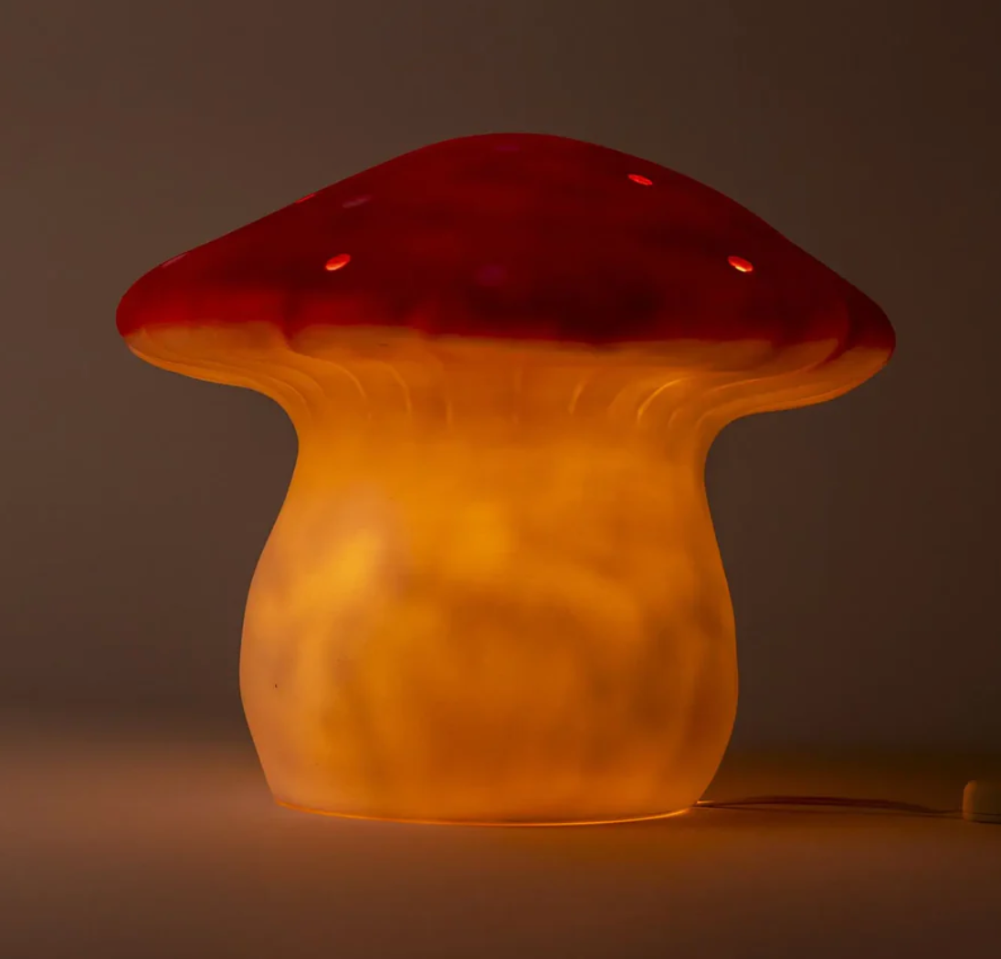 LAMP LARGE MUSHROOM RED by Egmont