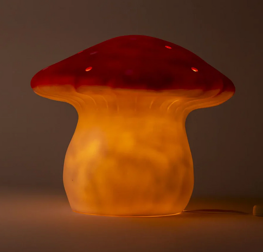 LAMP LARGE MUSHROOM RED by Egmont