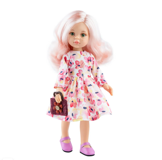 Las Amigas doll - Rosa pink hair pastel dress - Paola Reina - Minikane