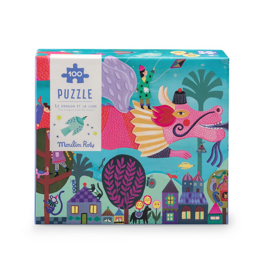 The dragon and the moon  - Puzzle 100 pcs by Moulin Roty