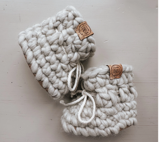 Les petits Tousi - Wool booties - Coconut