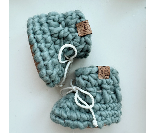 Les petits Tousi - Wool booties - Ocean