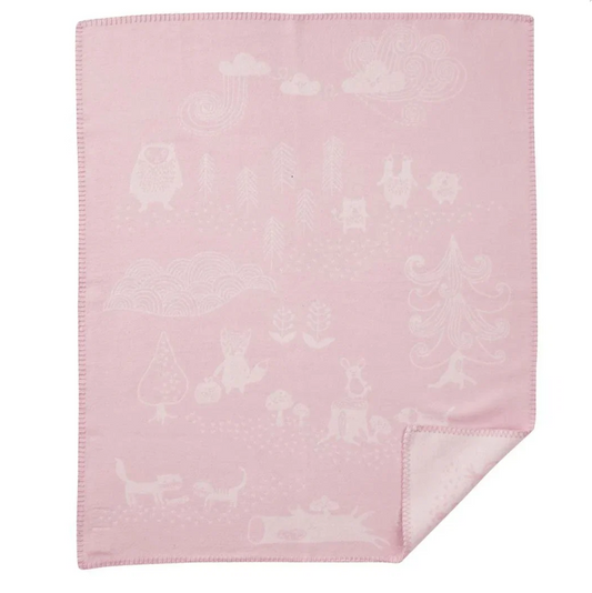 Little Bear Pink 100% organic brushed cotton By Klippan
