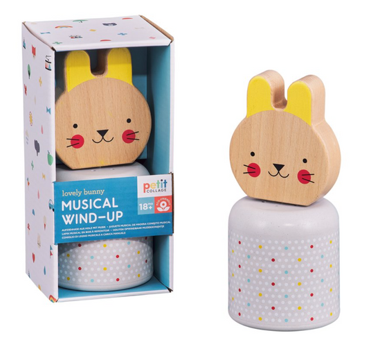Lovely Bunny Musical Wooden Wind-up by Petit Collage