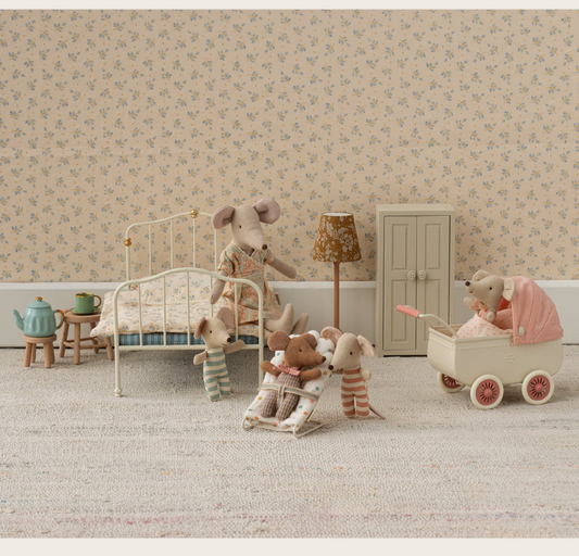 2025 Maileg  Pram, Mouse - Coral