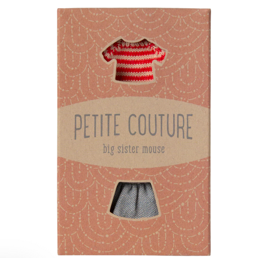 Maileg Knitted sweater and skirt, Big sister mouse