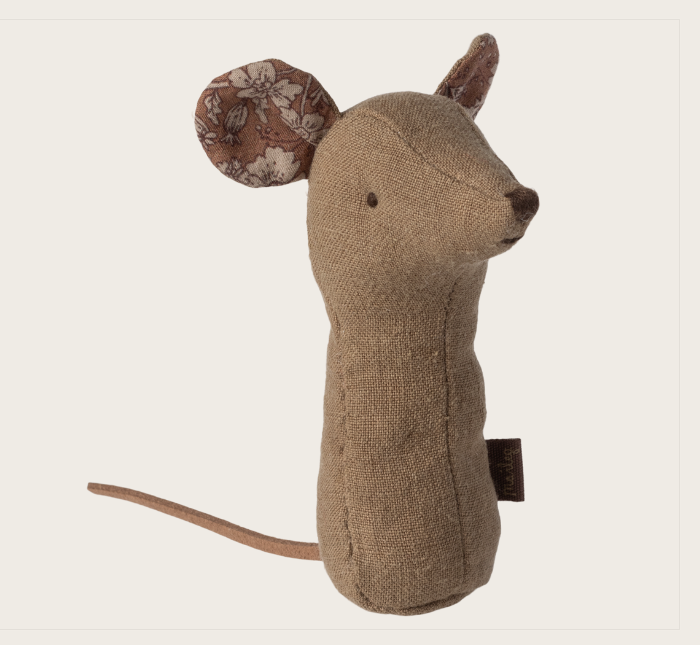 Maileg Lullaby friends, Mouse rattle - Light umber