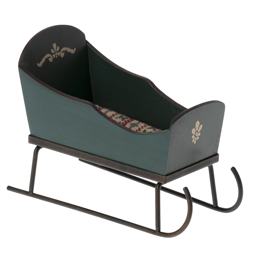 Maileg Sleigh, Mouse - Green