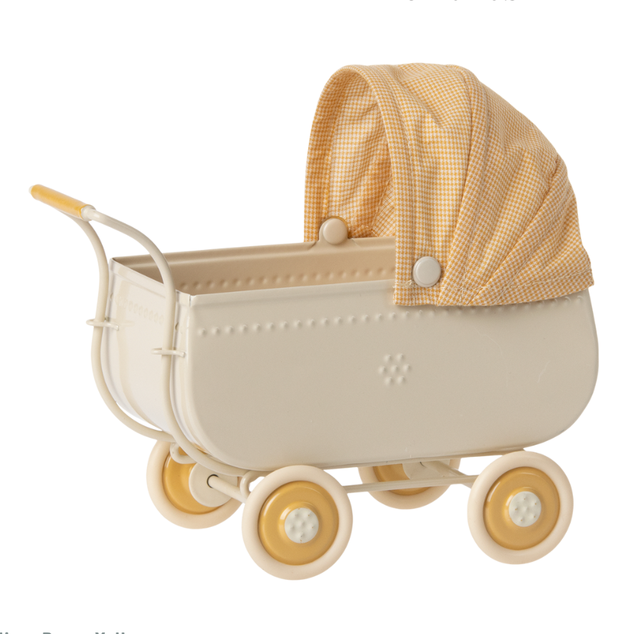 Micro Pram, Yellow by Maileg