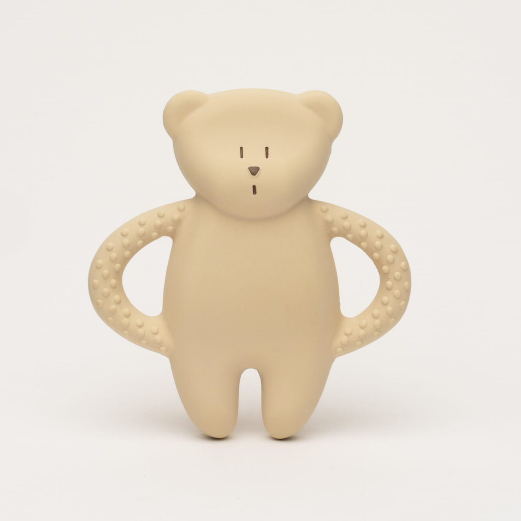 Moonie Bear Natural Rubber Teether - Sand