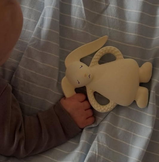 Moonie Bunny Natural Rubber Teether - Sand