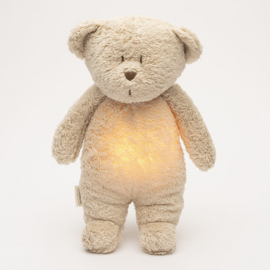 Moonie Organic Humming Bear With Lamp - Sand