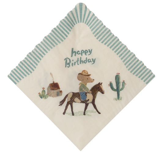 Napkin, Happy birthday - Cowboy  by Maileg