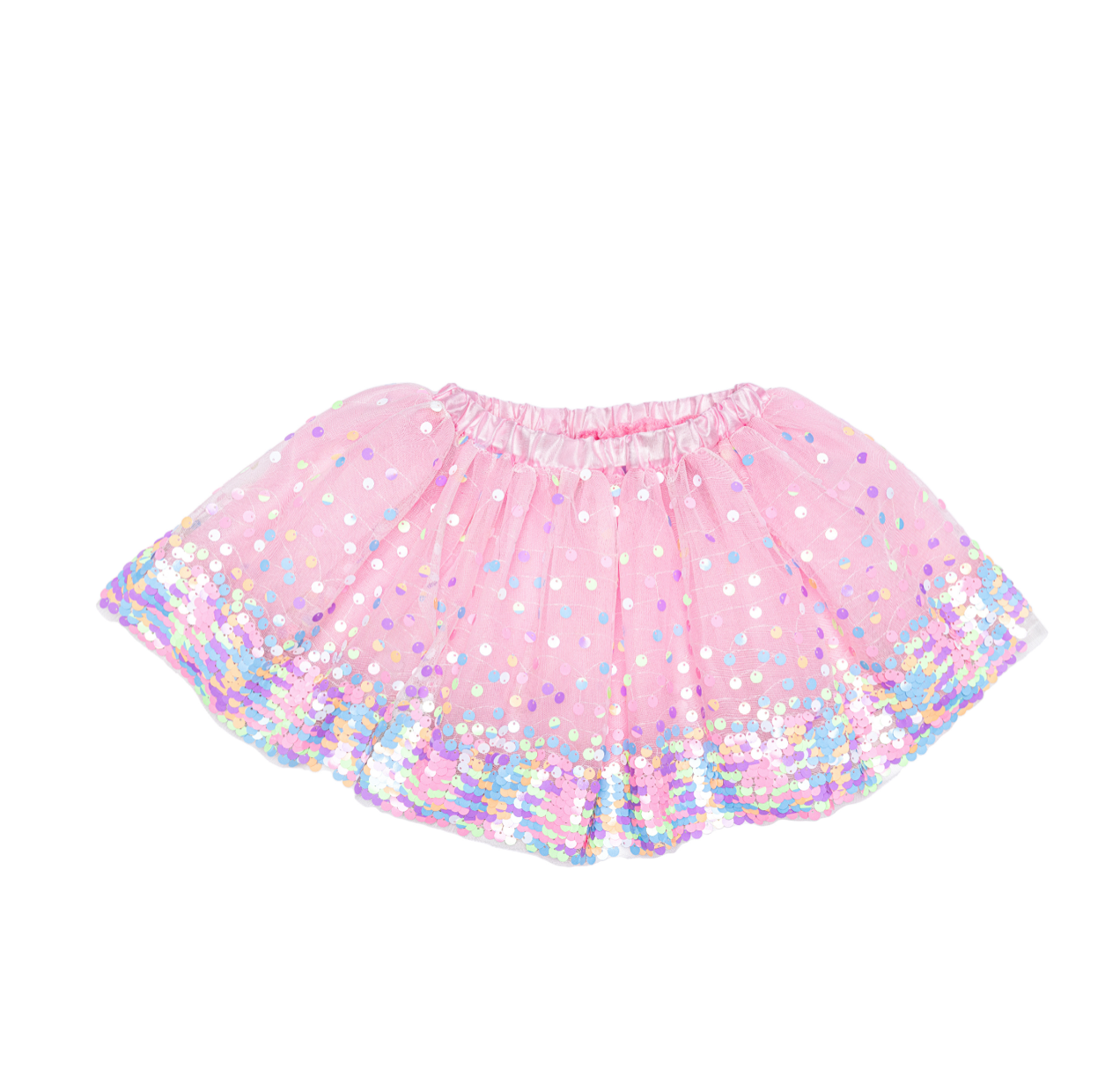 Neon Pink Party Fun Sequins Skirt 4-6 years by Great Pretenders