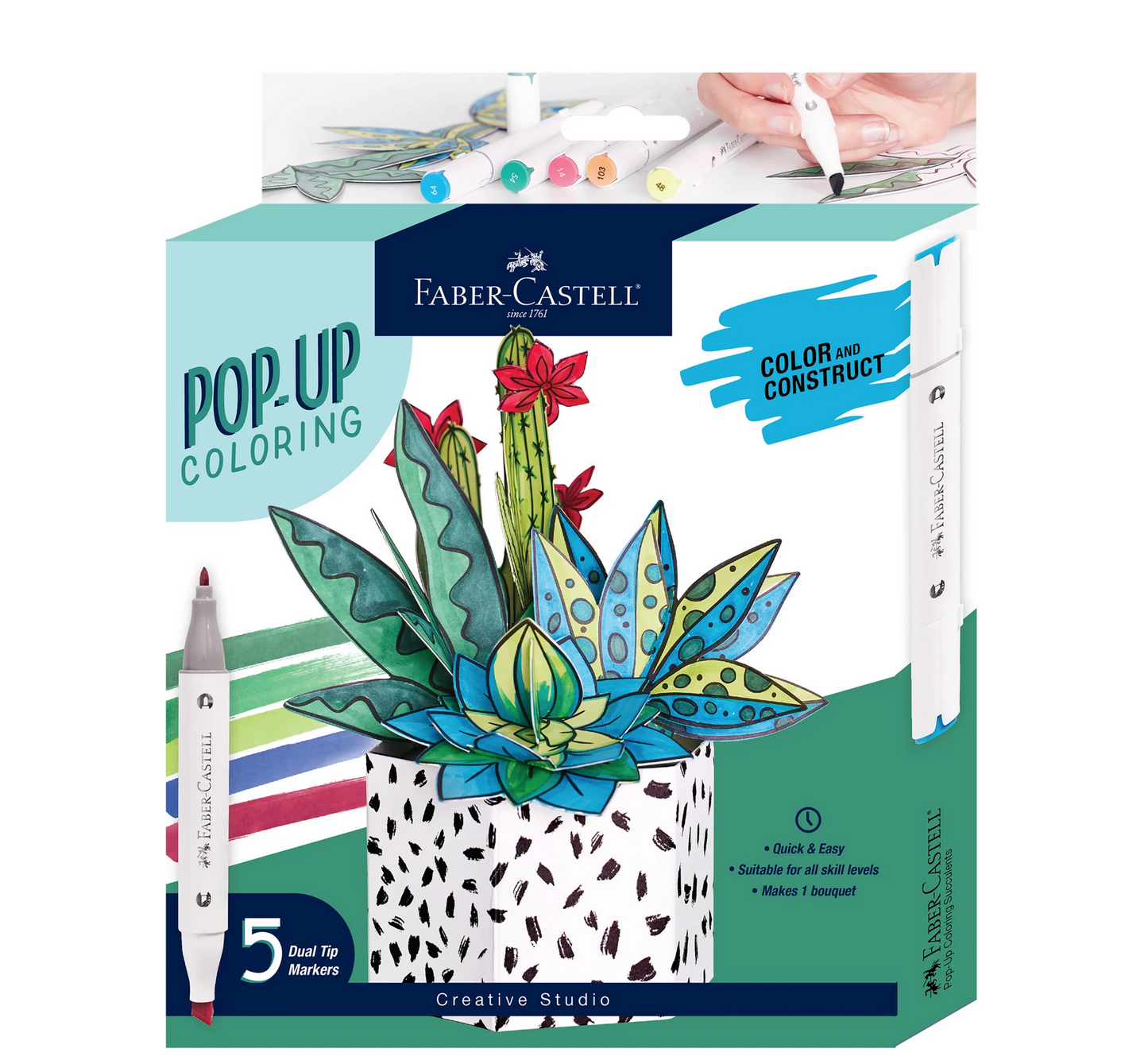 Pop Up Coloring Bouquet - Succulents by Faber-Castell