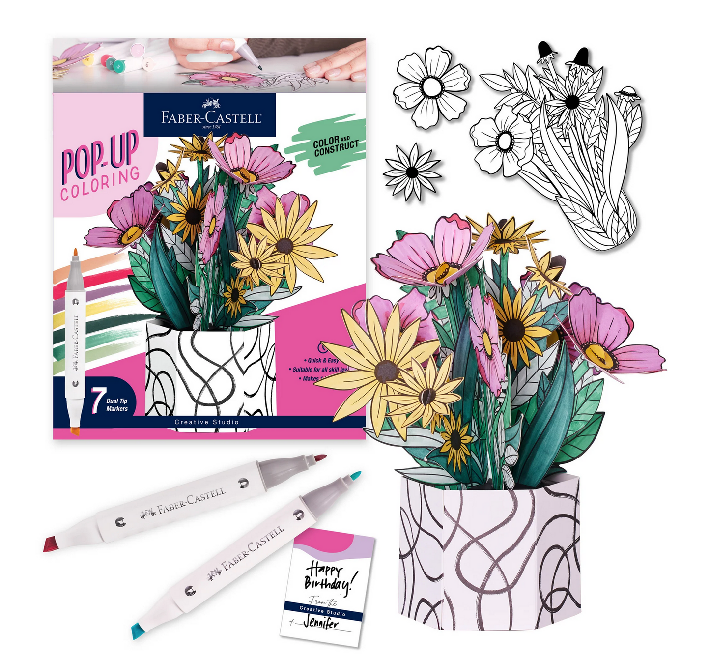 Pop Up Coloring Bouquet - Wildflower Bunch  by Faber-Castell