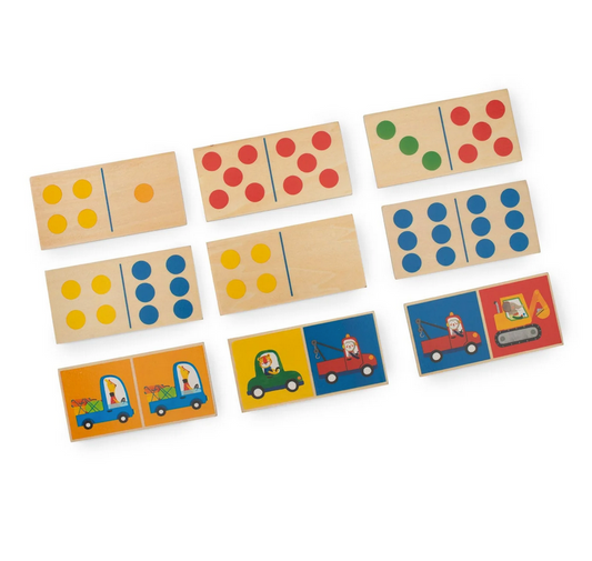 Popipop - Set of Wooden Dominoes by Moulin Roty