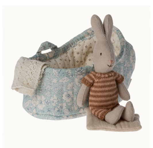 Rabbit in carry cot , Brown by Maileg