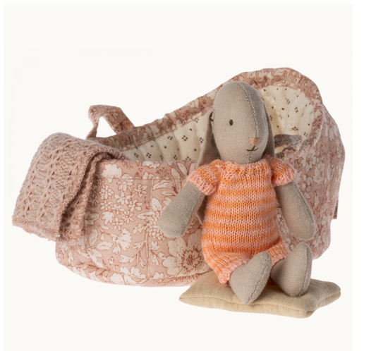 Rabbit in carry cot ,  Pink by Maileg