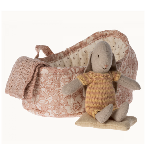 Rabbit in carry cot ,  Dark Powder by Maileg