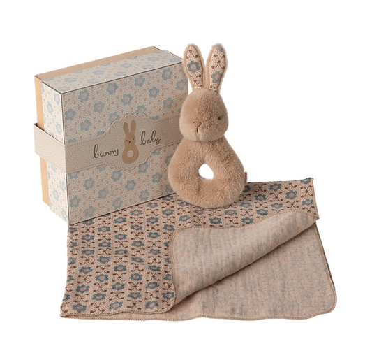 Rabbit rattle set - Cream peach  by Maileg