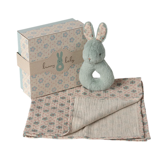 Rabbit rattle set - Mint  by Maileg