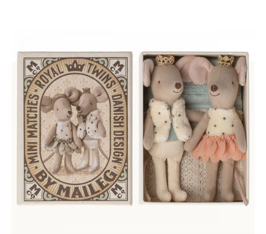 Royal twins mice, Little sister and brother in box Maileg