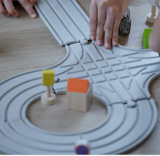 Rubber Road & Rail Set - Medium by Plan Toys