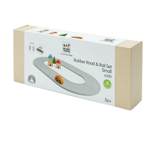 Rubber Road & Rail Set - by Plan Toys